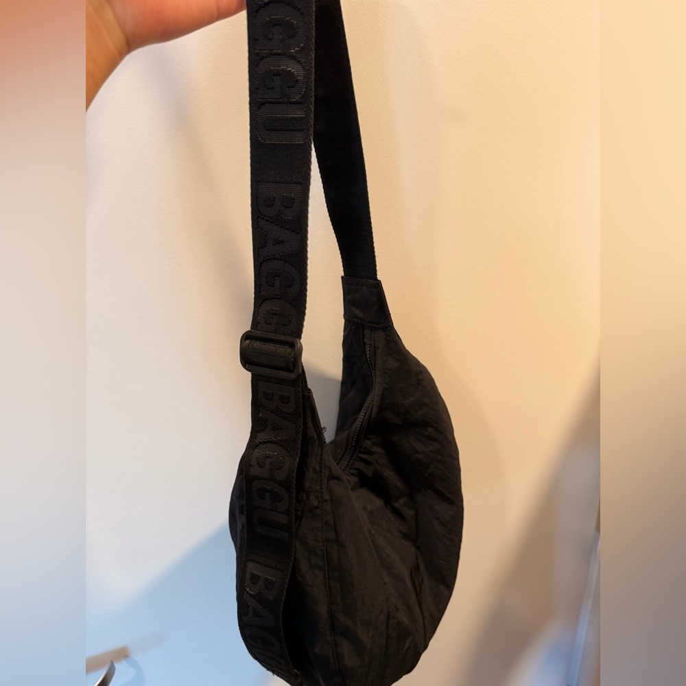 Medium Baggu Nylon Crescent Bag in Black